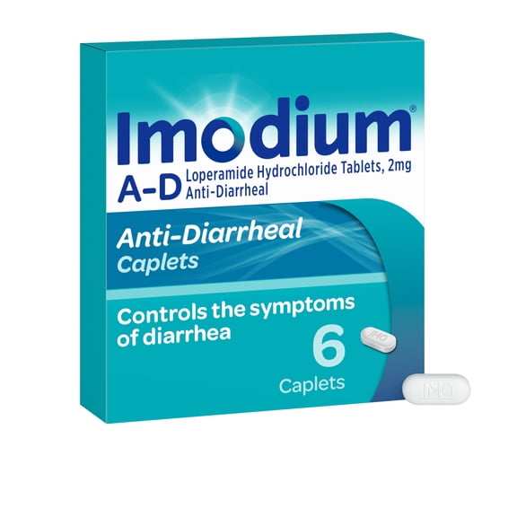 Imodium A-D Diarrhea Relief Caplets, Loperamide Hydrochloride, 6 Count