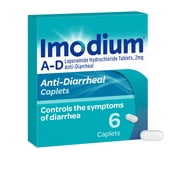 Imodium A-D Diarrhea Relief Caplets, Loperamide Hydrochloride, 6 Count