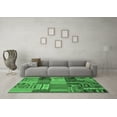 thumbnail image 3 of Ahgly Company Indoor Rectangle Patchwork Emerald Green Transitional Area Rugs, 2' x 4', 3 of 4