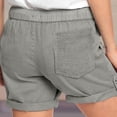 thumbnail image 5 of Plebaso 2025 Womens Drawstring Casual Shorts Elastic Waist Roll up Solid Color Summer Shorts with Pockets, 5 of 5