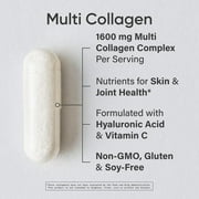 Sports Research® Multi Collagen 1600mg (Type I, II, III, V, X) Hyaluronic Acid + Vit C Anti-Aging (90 Capsules)