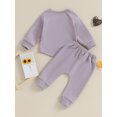 thumbnail image 4 of Suealasg Toddler Baby Boys Girls Fall Winter Clothes 6M 12M 18M 2T 3T Kids Crew Neck Long Sleeve Sweatshirt Pullover Top Drawstring Pants Sets 2Pcs, 4 of 9