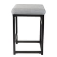 thumbnail image 2 of Taburete de metal Benzara, asiento acolchado de tela gris, 41 x 41 x 61 cm, 2 of 6