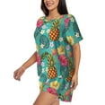 thumbnail image 2 of Bixox Women's Pineapple Printed Pajama Set 2 Piece Lounge Set Top and Shorts Soft Pajamas, Shorts with Pockets, 2 of 7