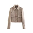 thumbnail image 1 of TRAFZA-Chaqueta de manga larga con botones para mujer, abrigo informal elegante con bolsillos frontales, moda de otoño, 1 of 5
