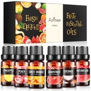 Aofmee Essential Oils Set, Rosemary Oil - Coconut, Orange Variety of Scents, for Use with Diffuser Oil, Aromatherapy, Relaxation, Candle Making Kit (6 X 10ML)