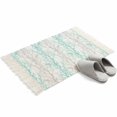 thumbnail image 4 of Teal Grey Branch Bathroom Rug 2'x3', Spring Summer Pastoral Botanical Low Profile Front Entryway Rug with Tassels, Woven Cotton Washable Kitchen Mat Carpet for Foyer Bedroom Back Door Decor, 4 of 9