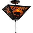 thumbnail image 2 of Meyda Tiffany 147875 Bear At Dawn 3 Light 16" Wide Semi-Flush Ceiling Fixture - MultiColor, 2 of 5