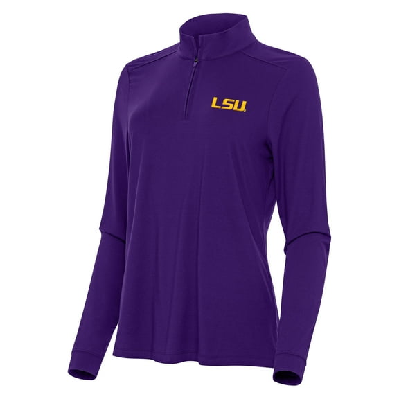 Women's Antigua Purple LSU Tigers Intent Quarter-Zip Top