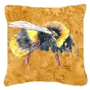 Carolines Treasures Bee On Gold Indoor & Outdoor Fabric Decorative Pillow - 18 x 18 in.
