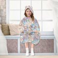thumbnail image 7 of FORMRS Wearable Blanket Hoodie with Sleeves for Kids Cozy Flannel Sweatshirt, Elegant Marble Pattern, 7 of 7