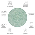 thumbnail image 6 of SAFAVIEH Courtyard Darin Botanical Indoor/Outdoor Area Rug, Green/Ivory, 5'3" x 5'3" Round, 6 of 10