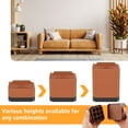 thumbnail image 3 of Bed Risers 4 Inch Heavy Duty,Furniture Risers for Couches Sofa Table Bed Frame Desk Chair,Furniture Leg Extenders 3-Layer Square Detachable Adjustable,Bed Risers Set of 4,Brown, 3 of 7