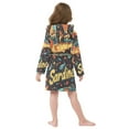 thumbnail image 7 of FORMRS Niños Bathrobe Unisex Hooded Robe Soft Plush Pajamas Sleepwear, Size 2-3T, Black Sardines Pattern, 7 of 7