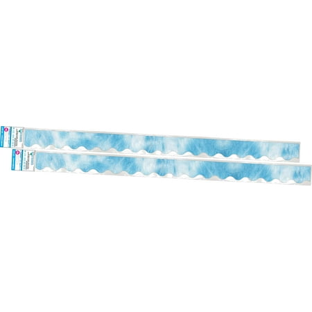 UPC: 0704068043299 | Barker Creek Double-Sided Scalloped Border 2-Pack  Blue Tie-Dye  Decorate Galore with 78  of Scalloped Border  Coordinating Designs Printed On Both Sides for Twice The Value  2.25  x 78  (4329)