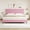 Pink, variant on Eastvita Full Size Bed Frame with Upholstered Headboard, Wood Slats, Noise-Free, Easy Assembly, Pink