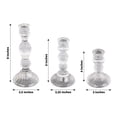 thumbnail image 4 of BalsaCircle 3 Clear Fluted Crystal Glass Taper Candle Holders Wedding Party Events Decorations Supplies, 4 of 8