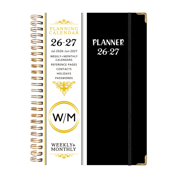 weVSwe Daily Planner 2026.7-2027.6, 6.2 x 8.5 Inch Weekly & Monthly Organizer, Hardcover Agenda with Tabs & Notes