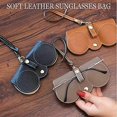 thumbnail image 2 of CHAO Estuche de cuero suave para gafas de sol - Estuche de cuero para gafas Estuche portátil y delgado para gafas de sol Estuche suave para gafas marrón, 2 of 5