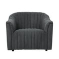 thumbnail image 3 of EXTRA COMFY Performance Velvet Channel Tufted Armchair - Dark Gray, 3 of 12