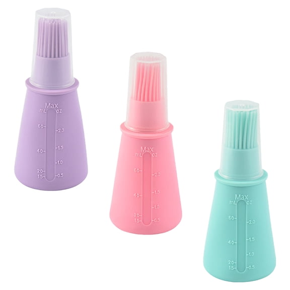 BESTYASH Heat Resistant Silicone Oil Brush Assorted Color for Home Bbq Baking 3Pcs