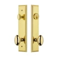 thumbnail image 3 of Grandeur 840139 Carre Solid Brass Tall Plate Single Cylinder Keyed Entry Set - Brass, 3 of 6