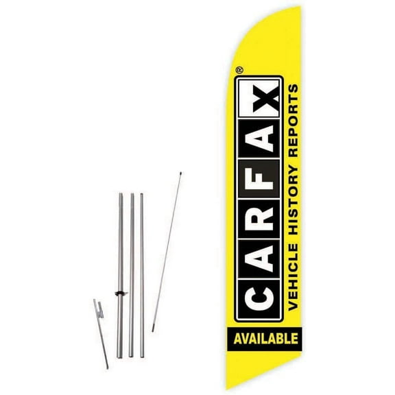 Cobb Promo Carfax Available Yellow Feather Flag with Complete 15ft Pole kit and Ground Spike