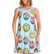 thumbnail image 1 of Balery Cute Cartoon Owls 3 Vestidos de verano para mujer con estampado: vestido holgado sin mangas, vestido playero informal y cómodo para días calurosos., 1 of 7