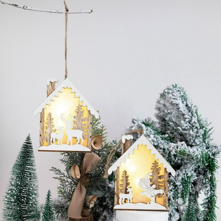Kurt S. Adler Christmas Wooden Tree with Decorative Hanging