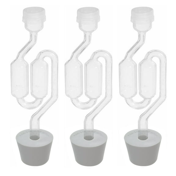3ct. - S-Shape Airlock with #6 Stopper - Set of 3 (Bubble Airlock)