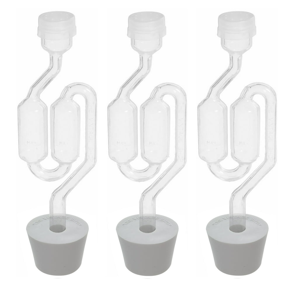 3ct. SShape Airlock with 6 Stopper Set of 3 (Bubble Airlock