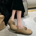 thumbnail image 4 of Cameland Chaussures en Cuir Frenum Tête Ronde Petites Talon Plat Chaussures Simples Imperméables, 4 of 8