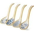 thumbnail image 2 of Kiibsot 4pcs Asian Soup Spoon Ceramic Ramen Spoons Korean Spoons Porcelain Japanese Soup Spoon for Ramen Noodles Pho Miso Dumpling, Curved Handle,6.3in, 2 of 6