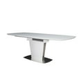 thumbnail image 2 of Dining Table with Glass Top and Butterfly Extendable Leaf White, 2 of 5