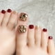 thumbnail image 5 of 5 uds. De uñas postizas de color rojo vino para mujer, cubierta completa de diamantes, uñas postizas de moda para pies artificiales, 5 of 5