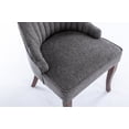 thumbnail image 3 of Boucle Upholstered Dining Chair with Padded Backs, Solid Wood Legs, Modern Kitchen Chair Armless for Living Room Bedrooms, Grey, 3 of 7