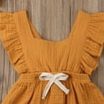thumbnail image 3 of Qmyliery Baby Girls Summer Ruffles Romper Fly Sleeve Lacing Up Bow One Pieces Jumpsuits Cotton Sleeveless Casual Overalls Clothes, 3 of 9