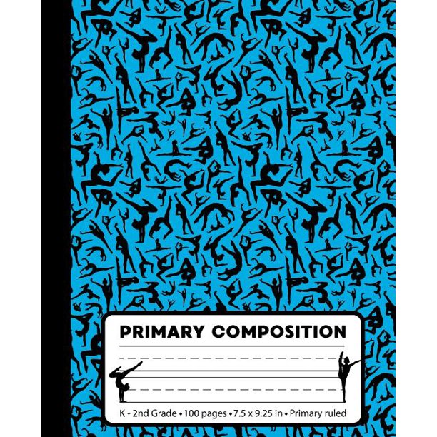 Primary Composition Gymnastics Blue Marble Composition Book for Girls