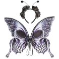 thumbnail image 1 of 1 Set Halloween Costume Haloween Butterfly Wing Flower Headband For Cosplay, 1 of 2