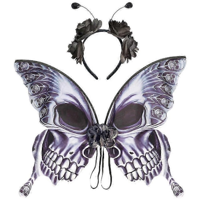 1 Set Halloween Costume Haloween Butterfly Wing Flower Headband For Cosplay