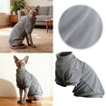 thumbnail image 2 of Sphynx Cat Clothes Hairless Cats Turtleneck Pullover Warm and Soft Cat Pajamas Shirt with Sleeves Fleece Pet Winter Clothes (Dark Gray, Medium), 2 of 5