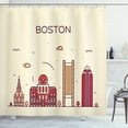thumbnail image 1 of Ambesonne Boston Shower Curtain, Minimalist Buildings, 69"Wx70"L, Multicolor, 1 of 3