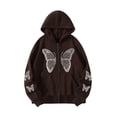 thumbnail image 1 of VISgogo Sudaderas con Capucha para Mujer Sudaderas, Chaqueta de Estilo Suelto con Cierre de Cremallera y Patrón de Mariposa de Manga Larga VISgogo moda, 1 of 5