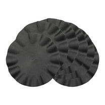 REGALWOVEN Farmhouse Placemats Set of 6 Placemats with Wavy Edge for Dining Table Decor Indoor Outdoor Washable Kitchen Table Mat Black 15inch