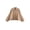 Khaki color, variant on European and American Autumn/Winter New Arrival Women’s Lapel Zip-Up Drop Shoulder Loose Cropped Wool-Blend Jacket with Shoulder Straps