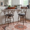thumbnail image 3 of Powell Beeson Big &amp; Tall 25 in. Swivel Counter Stool - Dark Bronze with Dark Brown Faux Leather, 3 of 10