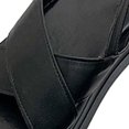 thumbnail image 1 of Sandalias con tiras cruzadas para mujer, sandalias de verano informales de cuero PU con suela gruesa para mujer, color negro 37, 1 of 14