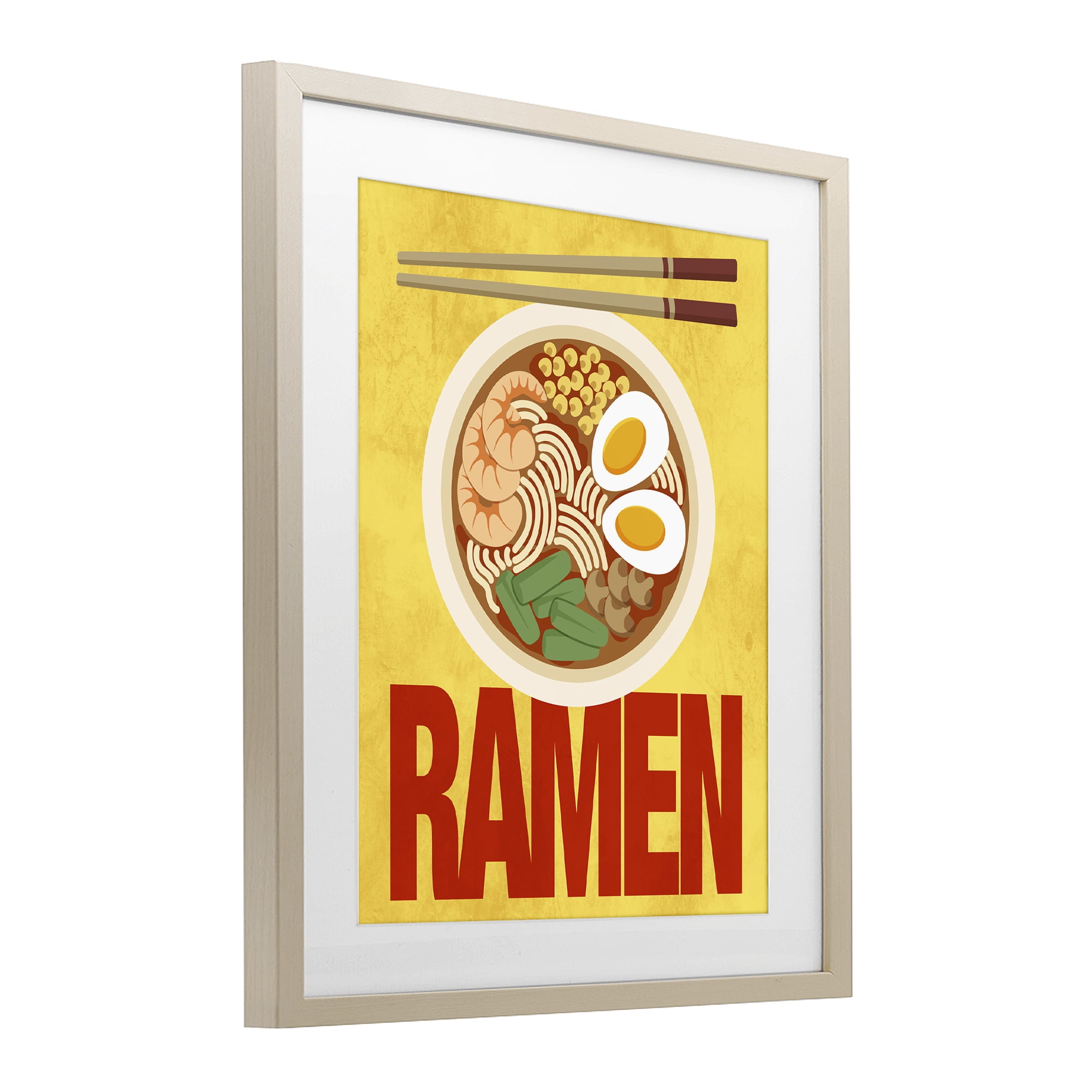 Stupell Industries Bright Ramen & Chopsticks Birch Framed Print Under Glass, design by Marcus Prime