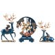 thumbnail image 3 of Estatuas de ciervos Pareja Figuras de renos Decorativas Sentadas De pie Ciervos nórdicos azul, 3 of 9