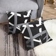 thumbnail image 4 of Set of 2 Throw Pillow Cover Gray Black Stripes Design Retro Decorative Pillow Case Striped Home Decor Square 18x18 Inch Cushion Pillowcase, 4 of 6